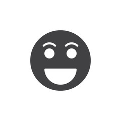 Grinning face, Happy smile emoji icon vector, filled flat sign, solid pictogram isolated on white. Symbol, logo illustration. Pixel perfect