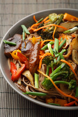 Asian noodles with mushrooms