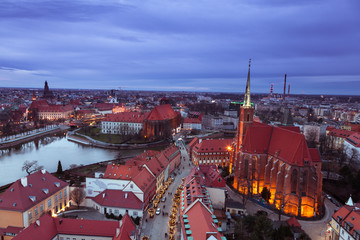 Obraz premium Wroclaw aerial view, Poland, Europe