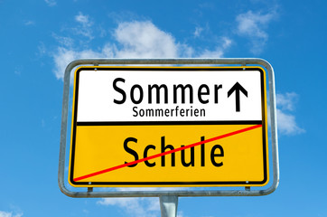 Sommer/Schule Schild