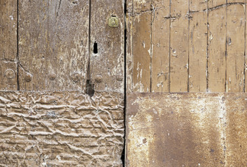 Wooden door with lock