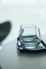 Luxury hotel bedroom glasses