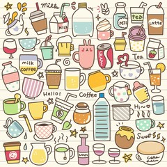 Set of Cute Drink Doodle