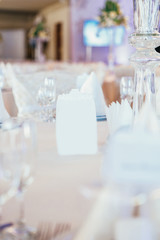White serviettes of white dinner table