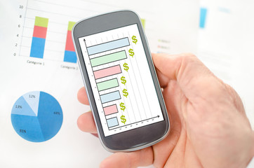Business analysis concept on a smartphone