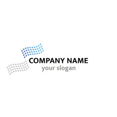 Vector logo template. Can be used for technology or communications companies, high-tech innovation.