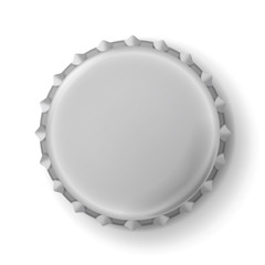 Beer Cap Vector. Metallic Bottle Cap Isolated On White Background. Empty Mock Up