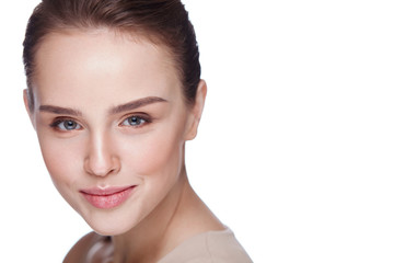 Fototapeta premium Beauty Woman Face. Beautiful Female With Facial Makeup