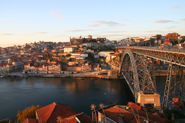 Porto bridge Ponte Dom Luis I sunset