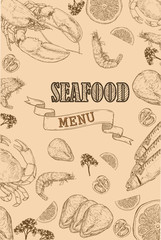 vintage seafood restaurant flyer