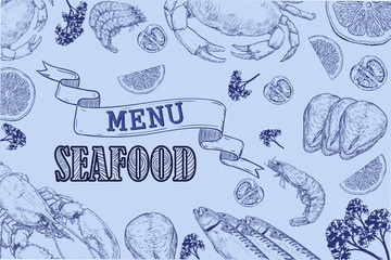 vintage seafood restaurant flyer