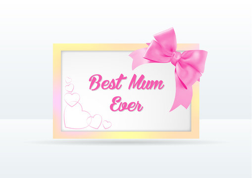 Mother's day card with pink bow 