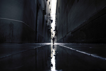 Obraz premium charco en la calle de Barcelona