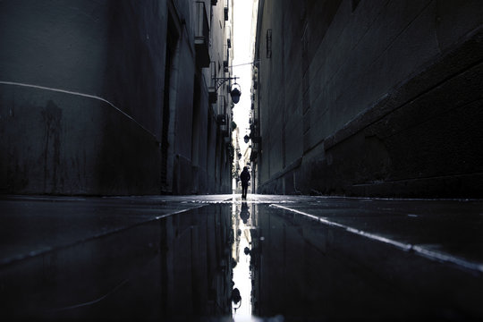 charco en la calle de Barcelona