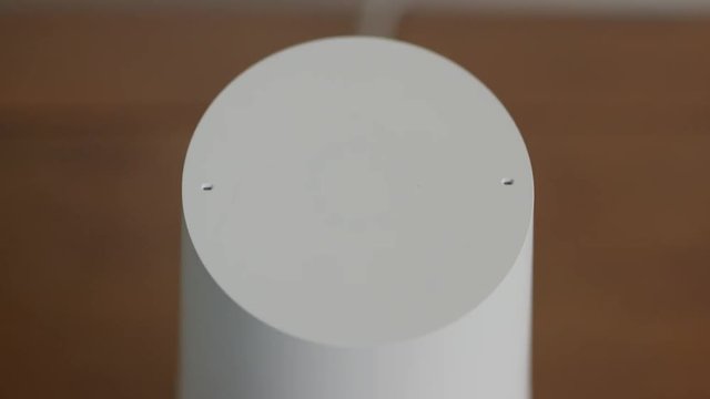 Woman Adjusting Smart Home Voice Controlled Gadget Volume