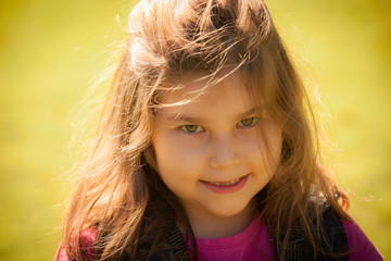 portrait latin girl in summer park