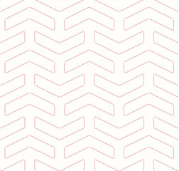 Geometric pattern with dotted pink arrows. Seamless abstract background