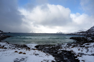 Fototapeta premium mountain and sea storm