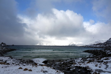 mountain and sea storm