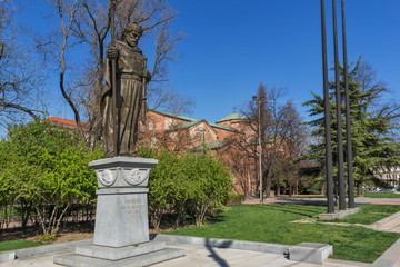 Fototapeta na wymiar SOFIA, BULGARIA - APRIL 1, 2017: Monument of Bulgarian Tsar Samuel, Sofia, Bulgaria