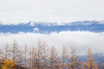 Fototapeta na wymiar View from Fuji 5th, mountain and snow landscape