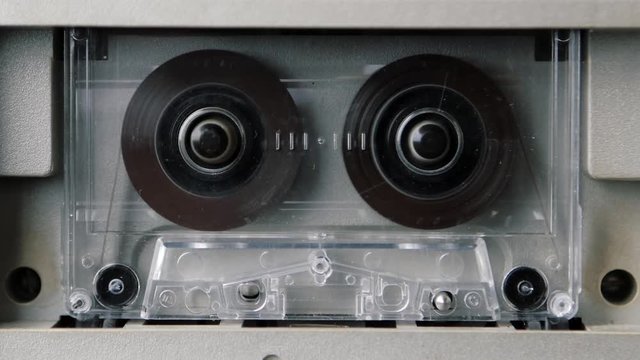 Vintage Audio cassette rewind or fastfoward from beginning to end