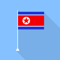 Flag of North Korea. Vector illustration .