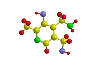 Molecular structure of pyridoxamine (vitamin B6), 3D rendering