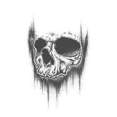 Abstract dotwork grunge skull.