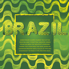 Ipanema beach pattern banner. Vector illustration. Brasil style pattern.