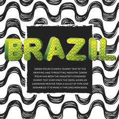 Ipanema beach pattern banner. Vector illustration. Brasil style pattern.