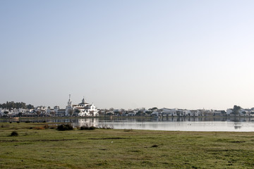 Santuario de la Virgen del Rocío en las marismas del coto de Doñana, Huelva