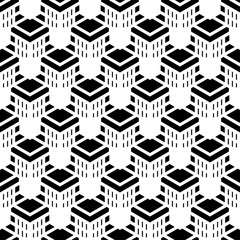Seamless vector black and white geometric pattern.
