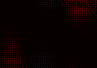 Binary code black and red background.