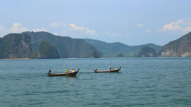 Fishing boats in the Andaman Sea, Thailand