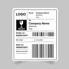 Shipping label template