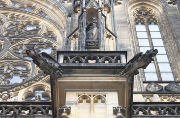 Gargoyles in St. Vitus Cathedral, Prague