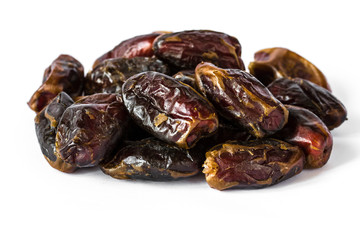 Pile of sweet dates isolated on white