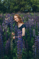  Girl with lupines
