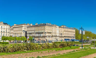 Fotobehang Buildings and garden on Quai Louis XVIII in the historic centre of Bordeaux, France © Leonid Andronov
