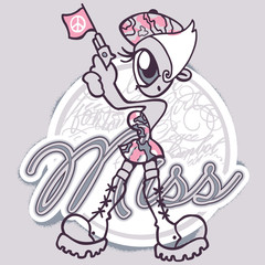 Miss military with a peace gun