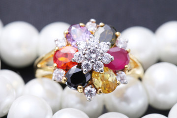 Ring with different color gemstone