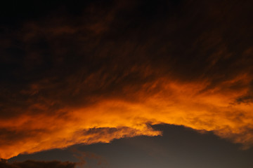 Sky with golden clouds on it