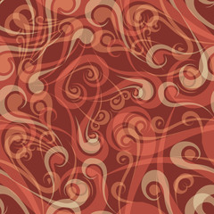 Seamless vintage curly brown pattern