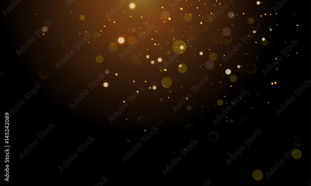 Aufkleber gold light glitter sparkling effect on vector shining background