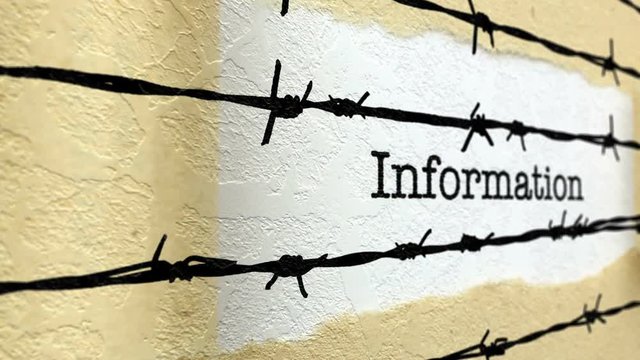 Information text against barbwire