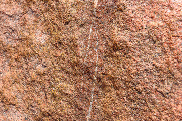 A granite rock face with two quartz veins running through the middle