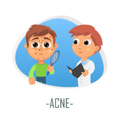 Acne medical concept. Vector illustration.