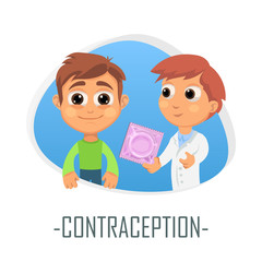 Contraception medical concept. Vector illustration.