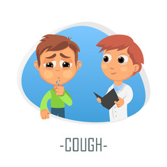 Cough medical concept. Vector illustration.